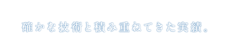 確かな技術と積み重ねてきた実績。